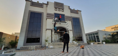 Curtain wall window double glazing in Muscat and Sohar Oman 15 - حائط الستارة ونافذة زجاج… – curtain wall window double glazing – Al Noor M…