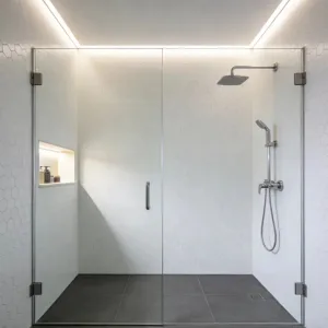 Al Noor frameless shower glass panels tempered glass in modern finishes 1 – glass shower screen installation – Al Noor Muscat & Sohar Oman