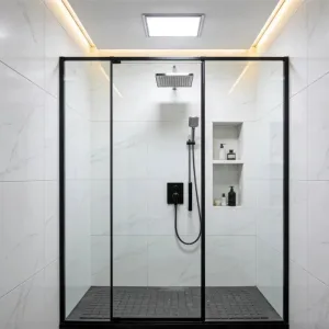 Al Noor frameless shower glass panels tempered glass in modern finishes 2 – glass shower screen installation – Al Noor Muscat & Sohar Oman